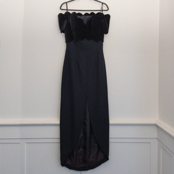 Vintage Saks Fifth Avenue Strapless Velvet Bodice Gown by Tomasz Starzewski - Picture 1 of 9